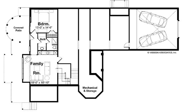 Craftsman Floor Plan - Lower Floor Plan #928-71