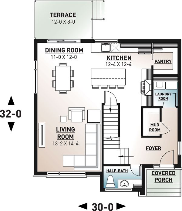 Dream House Plan - Modern Floor Plan - Main Floor Plan #23-2702
