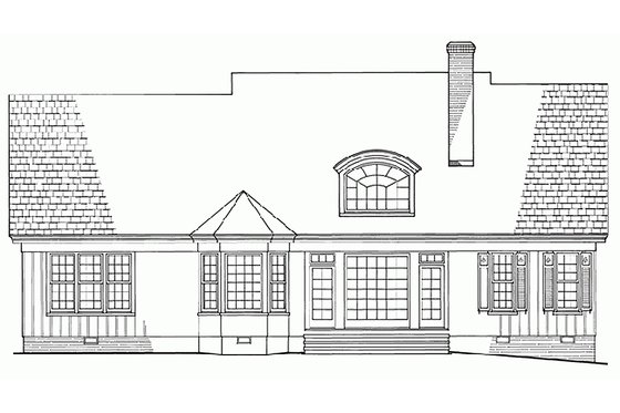 Exterior - Rear Elevation for Southern House Plan #137-181 - 3 bed, 2 bath