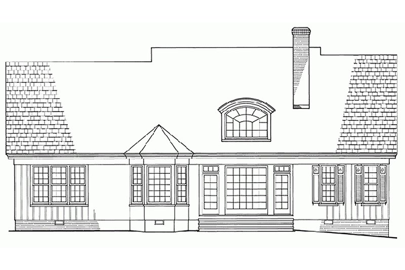 Home Plan - Exterior - Rear Elevation for Southern House Plan #137-181 - 3 bed, 2 bath