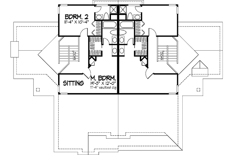 Dream House Plan - Floor Plan - Upper Floor for Prairie House Plan #320-1142 - 2 bed, 2.5 bath