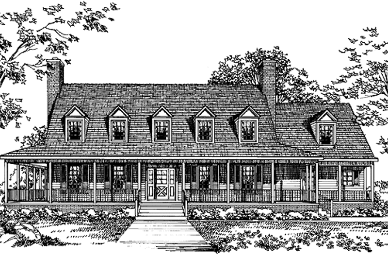 Architectural House Design - Country Exterior - Front Elevation Plan #72-899