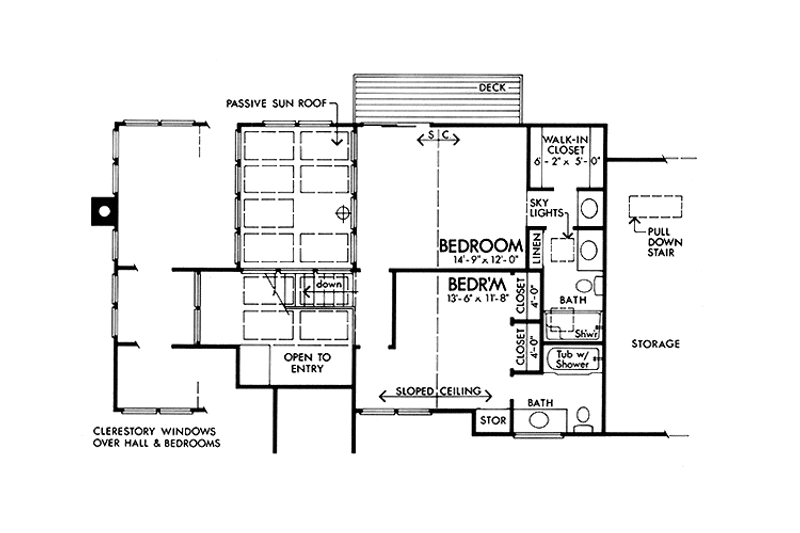 Dream House Plan - Floor Plan - Upper Floor for Contemporary House Plan #320-1178 - 2 bed, 2.5 bath