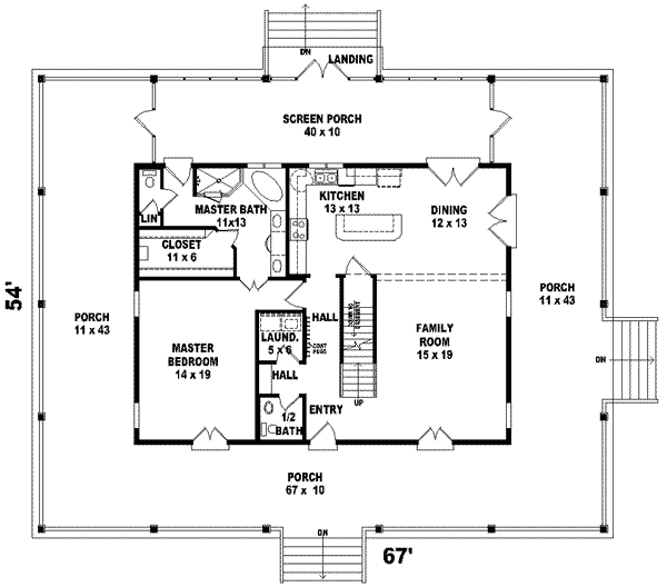 Southern Floor Plan - Main Floor Plan #81-733