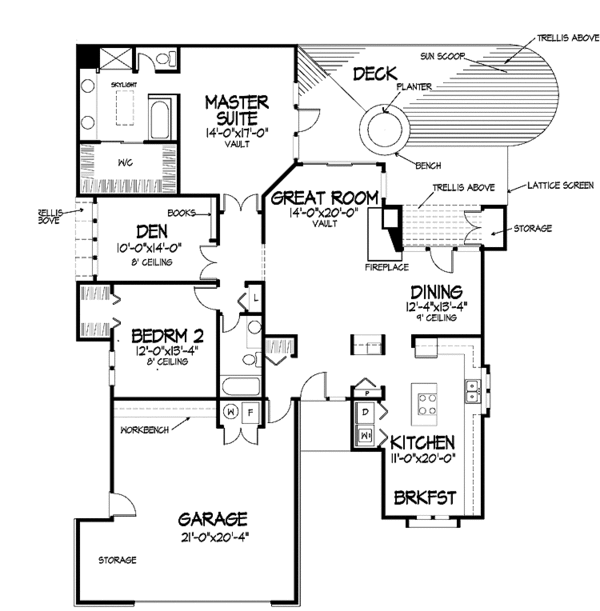 Architectural House Design - Craftsman Floor Plan - Main Floor Plan #320-859