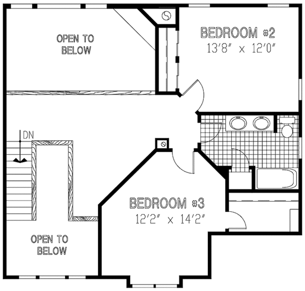 House Plan Design - Traditional Floor Plan - Upper Floor Plan #953-66