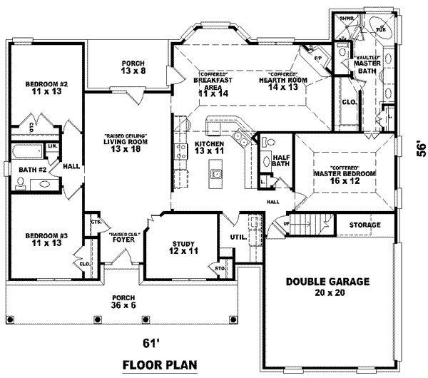 Southern Floor Plan - Main Floor Plan #81-1067