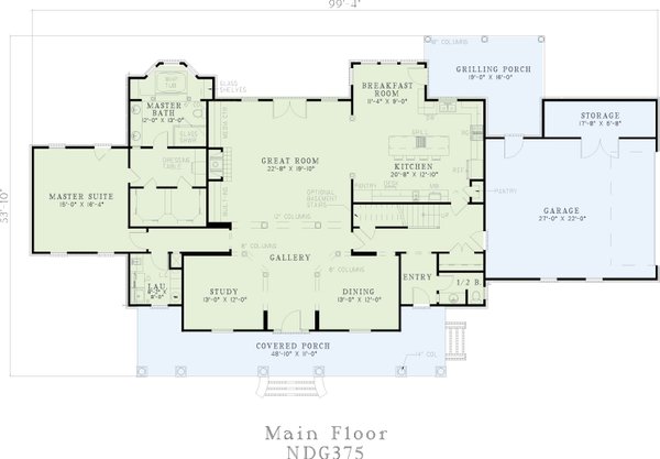 Dream House Plan - Farmhouse Floor Plan - Main Floor Plan #17-297