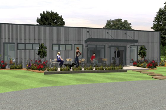 Exterior - Front Elevation for Modern House Plan #480-1 - 4 bed, 2 bath