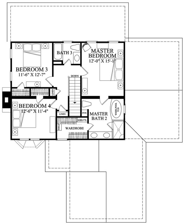 House Blueprint - Craftsman Floor Plan - Upper Floor Plan #137-401
