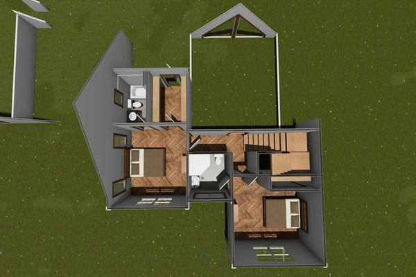 Farmhouse Floor Plan - Upper Floor Plan #513-2221