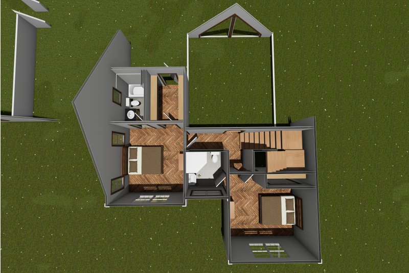 House Blueprint - Floor Plan - Upper Floor 1 for Farmhouse House Plan #513-2221 - 3 bed, 3.5 bath