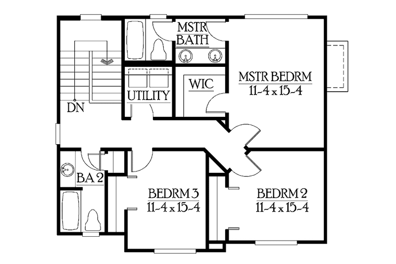 Home Plan - Floor Plan - Upper Floor for Craftsman House Plan #132-289 - 3 bed, 2.5 bath