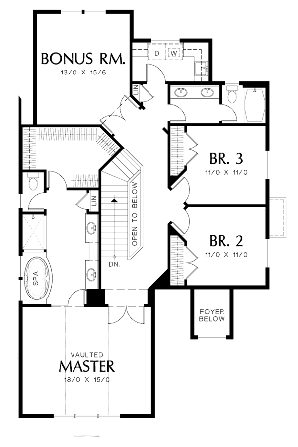Home Plan - Bungalow Floor Plan - Upper Floor Plan #48-791