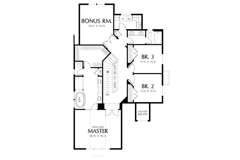 Dream House Plan - Floor Plan - Upper Floor for Bungalow House Plan #48-791 - 3 bed, 2.5 bath