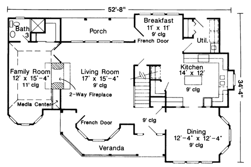 Home Plan - Floor Plan - Main Floor for Victorian House Plan #410-187 - 3 bed, 3 bath