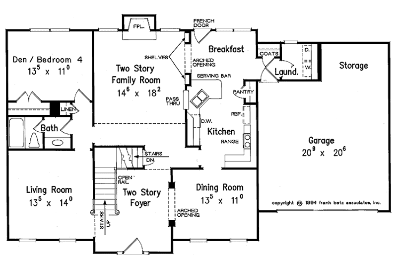 Dream House Plan - Floor Plan - Main Floor for Classical House Plan #927-110 - 4 bed, 3 bath