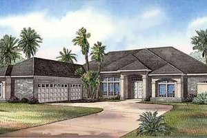 Mediterranean Exterior - Front Elevation Plan #17-1136