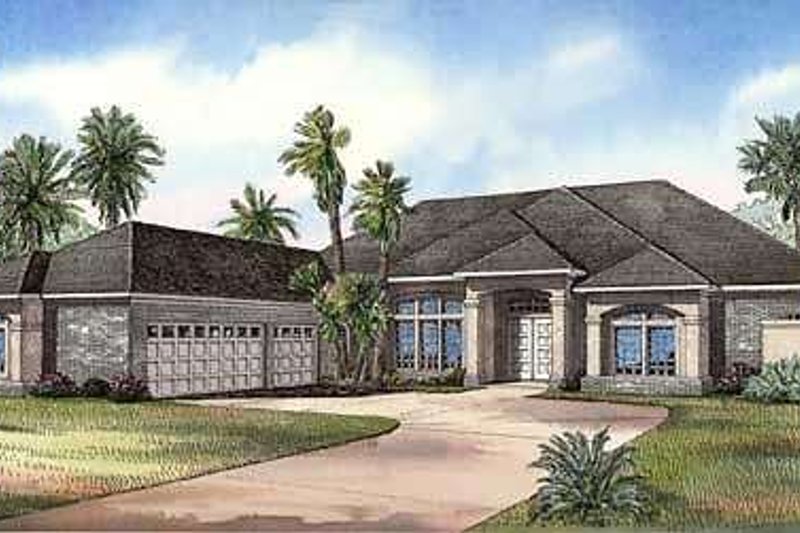 Dream House Plan - Mediterranean Exterior - Front Elevation Plan #17-1136