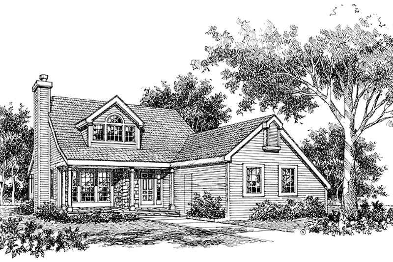 Architectural House Design - Country Exterior - Front Elevation Plan #456-58
