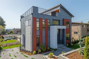 Exterior - Front Elevation for Modern House Plan #1066-67 - 4 bed, 3.5 bath