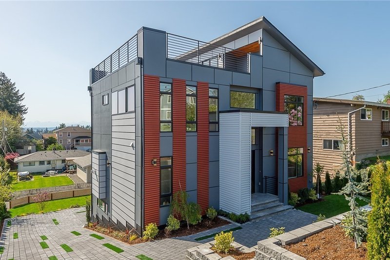 Architectural House Design - Exterior - Front Elevation for Modern House Plan #1066-67 - 4 bed, 3.5 bath