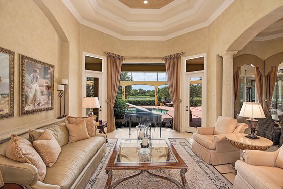 Interior - Family Room for Mediterranean House Plan #930-413 - 4 bed, 4.5 bath
