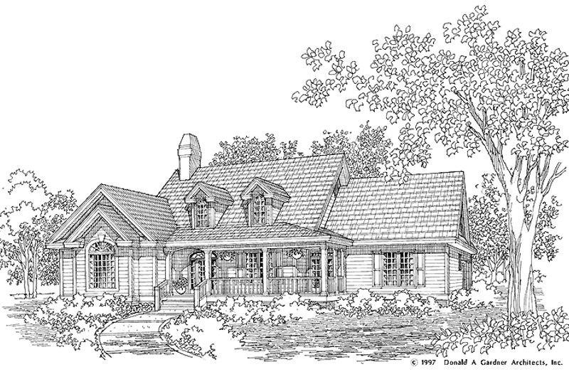 House Blueprint - Country Exterior - Front Elevation Plan #929-349