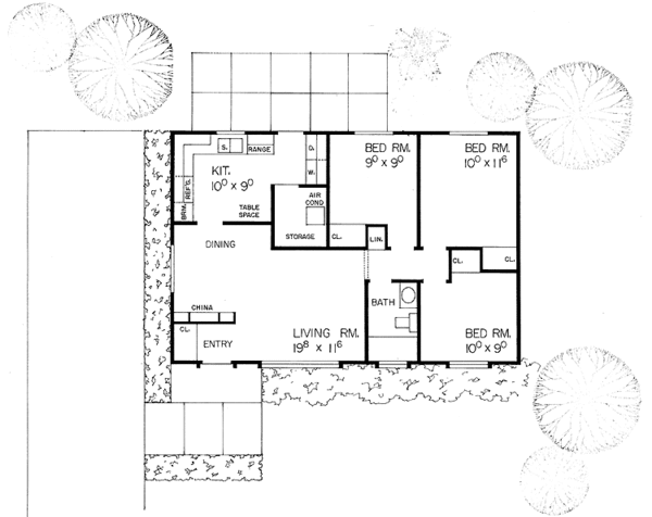 House Design - Ranch Floor Plan - Main Floor Plan #72-591