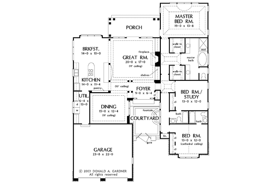 Floor Plan - Main Floor for Country House Plan #929-694 - 3 bed, 3 bath
