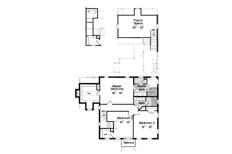 Dream House Plan - Floor Plan - Upper Floor for Classical House Plan #417-701 - 3 bed, 2.5 bath