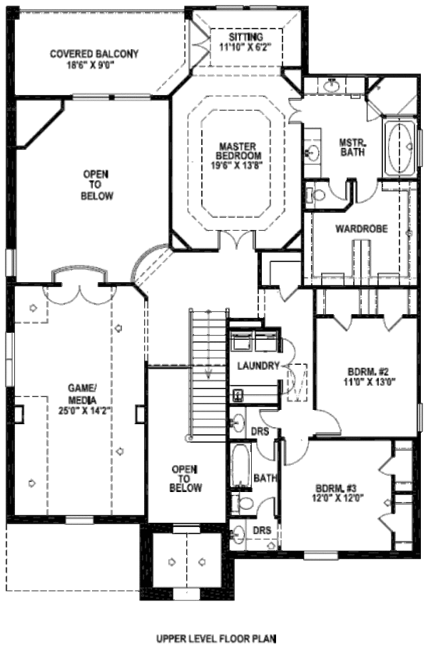 European Floor Plan - Upper Floor Plan #141-209