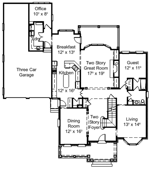 Dream House Plan - Colonial Floor Plan - Main Floor Plan #429-294