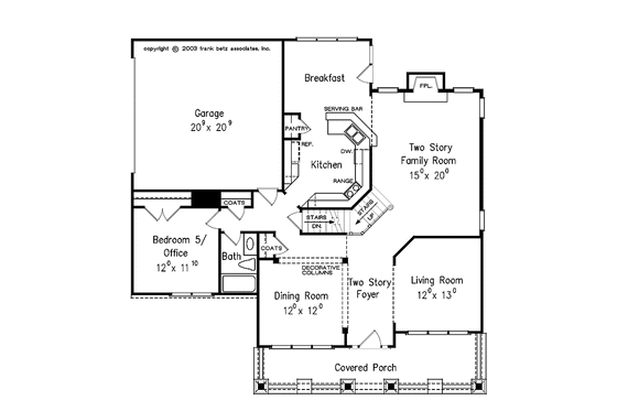 Floor Plan - Main Floor for Craftsman House Plan #927-165 - 5 bed, 3 bath