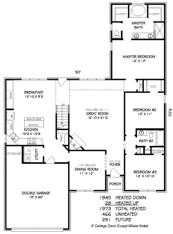 Traditional Floor Plan - Main Floor Plan #424-283