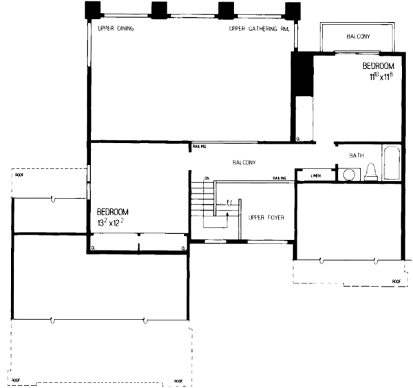 Home Plan - Contemporary Floor Plan - Upper Floor Plan #72-636