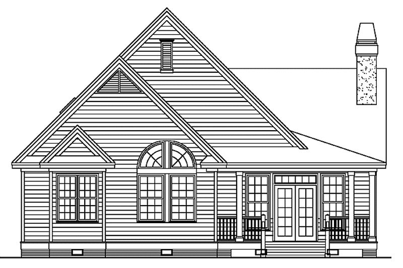 Home Plan - Exterior - Rear Elevation for Country House Plan #929-474 - 3 bed, 2 bath
