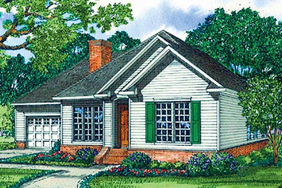 Exterior - Front Elevation 3 for Ranch House Plan #17-3219 - 3 bed, 2 bath