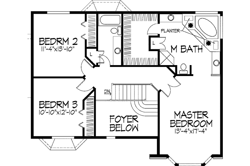 Home Plan - Floor Plan - Upper Floor for Tudor House Plan #51-909 - 3 bed, 2.5 bath
