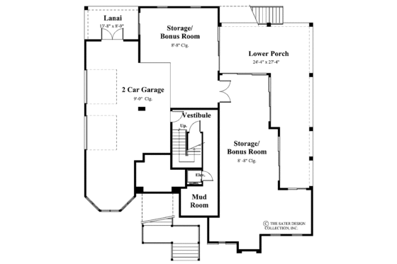 Floor Plan - Lower Floor for Mediterranean House Plan #930-132 - 5 bed, 4.5 bath
