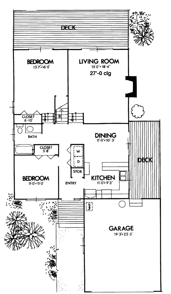 House Plan Design - Contemporary Floor Plan - Main Floor Plan #320-821