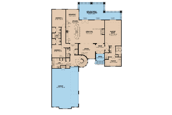 Floor Plan - Main Floor for European House Plan #923-111 - 5 bed, 3.5 bath