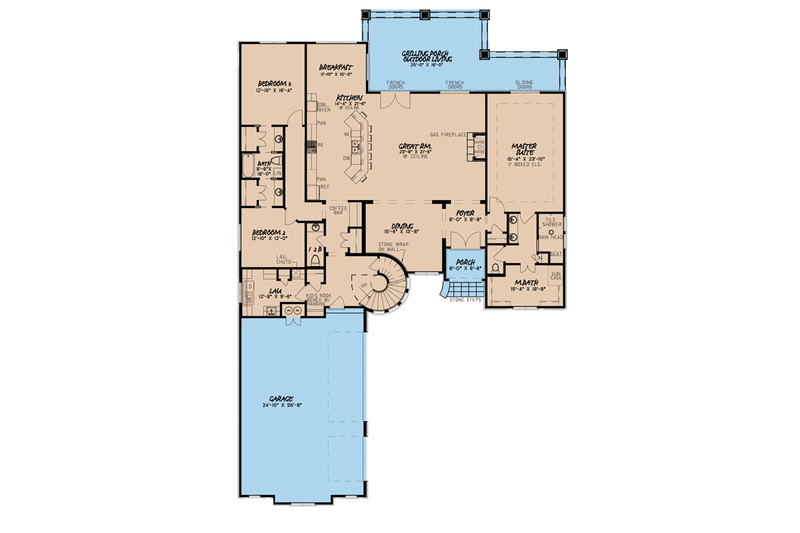 Dream House Plan - Floor Plan - Main Floor for European House Plan #923-111 - 5 bed, 3.5 bath