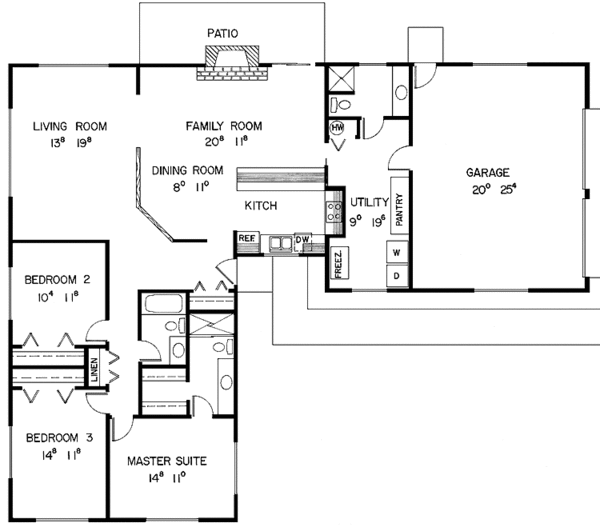 Architectural House Design - Contemporary Floor Plan - Main Floor Plan #60-900