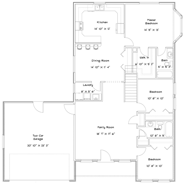 House Design - Ranch Floor Plan - Main Floor Plan #1060-22