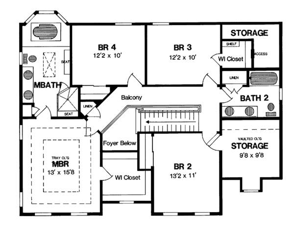 House Design - Classical Floor Plan - Upper Floor Plan #316-140