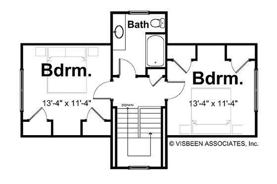 Floor Plan - Upper Floor for Traditional House Plan #928-109 - 2 bed, 1.5 bath
