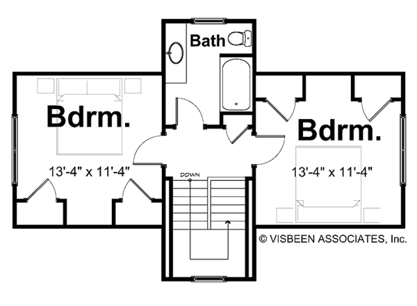 House Design - Traditional Floor Plan - Upper Floor Plan #928-109