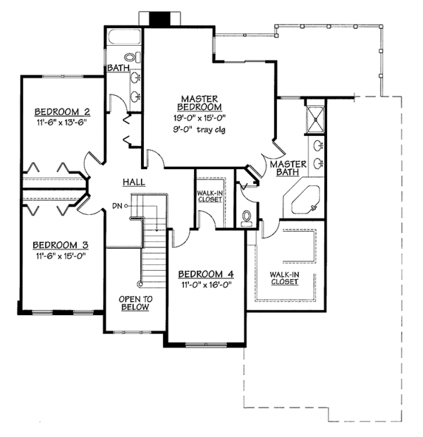 Architectural House Design - Classical Floor Plan - Upper Floor Plan #978-23