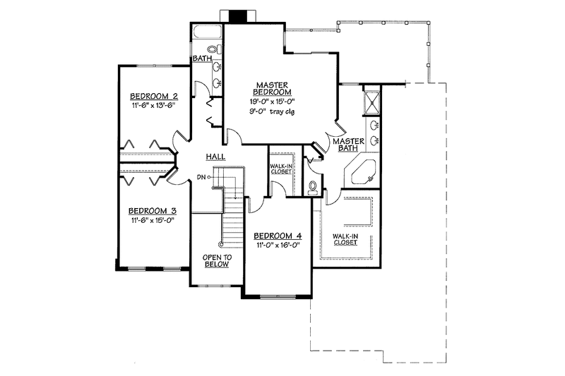 Home Plan - Floor Plan - Upper Floor for Classical House Plan #978-23 - 4 bed, 2.5 bath